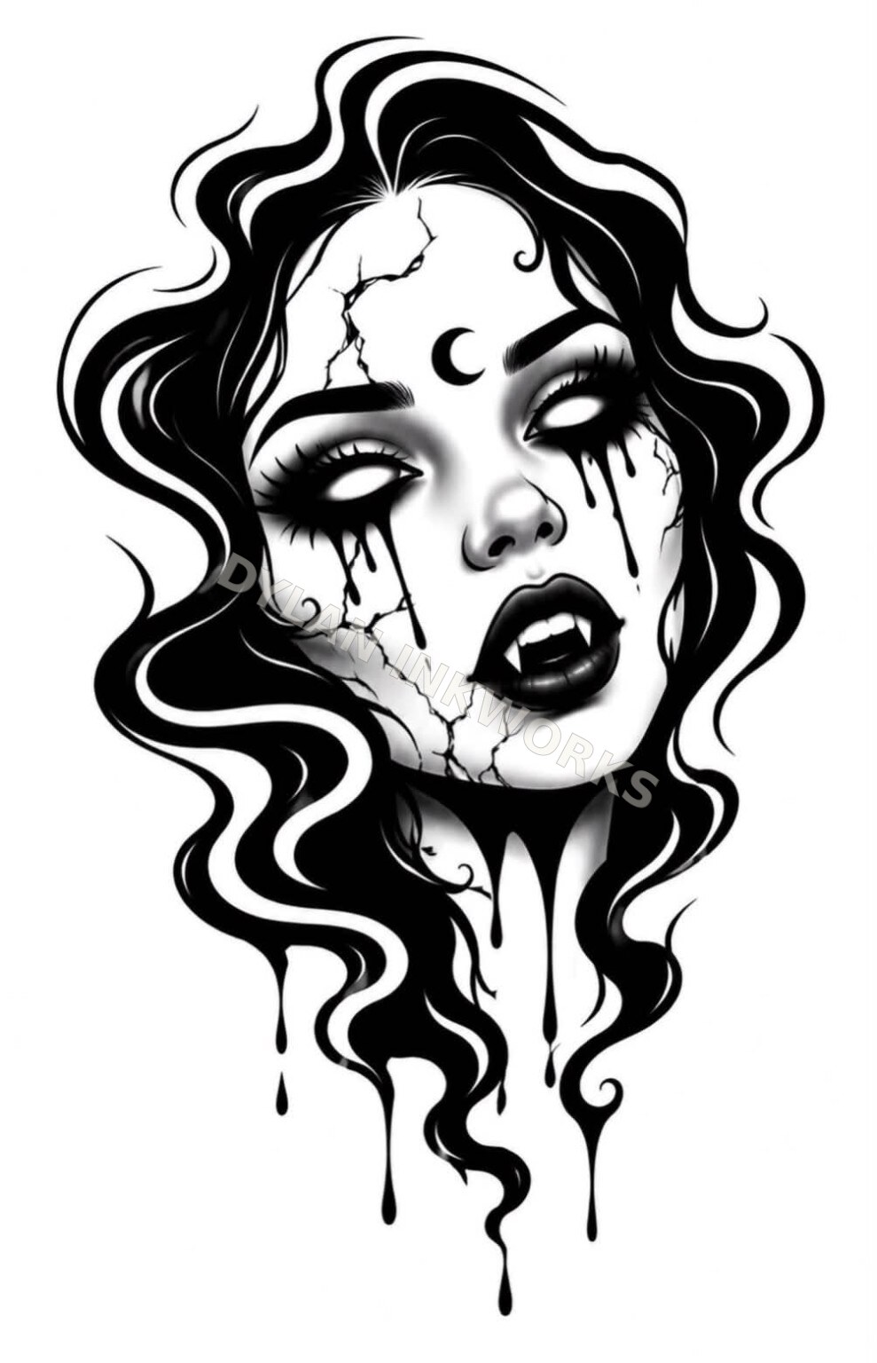 Dylan's gothic portrait tattoo concept